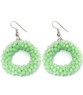 Groene glaskralen oorbellen