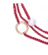 Rode kralen halsketting met parels en iriserende kralen en goudkleurige elementen