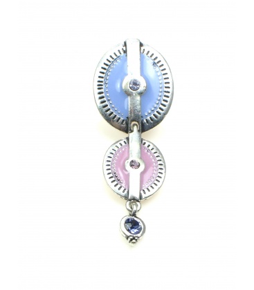 Lila paarse langwerpige oorclips