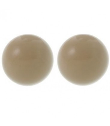 lichtbruine ronde kunststof oorbellen (12 mm)