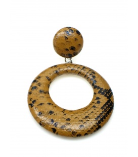 Bruine oorbellen met slangen print