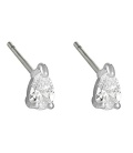 Zilverkleurige oorbellen met een heldere zirikonia steentje