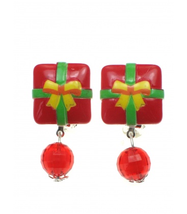 Vrolijk gekleurde kerst oorclips