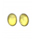 Oorclips met gele ovale steen in zilverkleurige rand