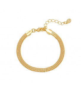 Goudkleurige korte armband gemaakt van kleine schakels