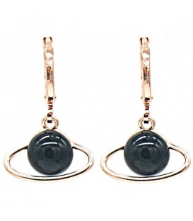 Rose goldkleurige oorbellen met een mooie hanger