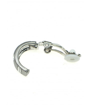 Zilverkleurige metalen oorclips met motief