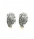 Zilverkleurige oorclips met heldere strass steentjes met een gladde rand