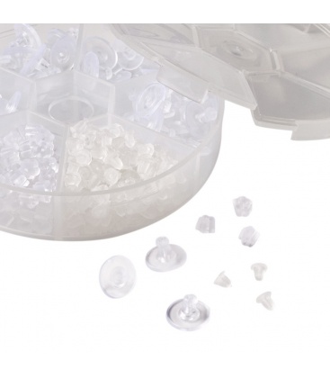 Oorbellen rubbertjes, zowel voor oorhaakjes als ook voor oorstekers, oorbellen stoppertjes