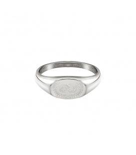 Zilverkleurige ring met gegraveerde zon en maan (16mm)