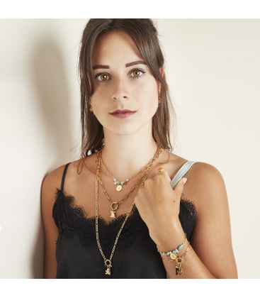 Goudkleurige schakelketting met veerringsluiting waar je bedels aan kunt hangen