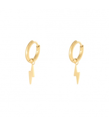 Goudkleurige oorbellen met een bliksemschicht 