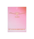 Goudkleurige armband met geboortejaar 1987 en verjaardagskaart