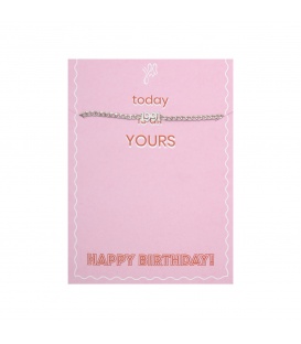 Zilverkleurige armband met geboortejaar 1991 en verjaardagskaart