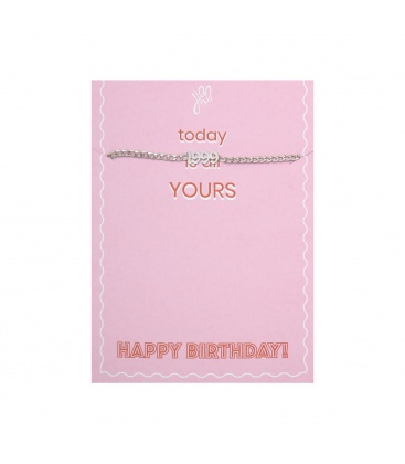 Zilverkleurige armband met geboortejaar 1999 en verjaardagskaart