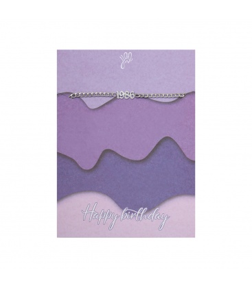 Zilverkleurige armband geboortejaar 1986