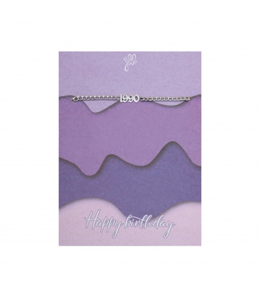 Zilverkleurige armband geboortejaar 1990