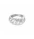 Zilverkleurige grote ring croissant (16)