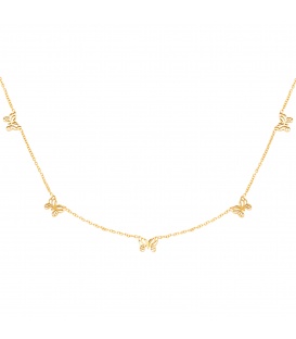 Goudkleurige halsketting met kleine vlindertjes