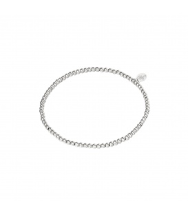 Zilverkleurige armband van kleine kralen