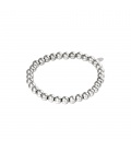 Zilverkleurige armband van grote kralen