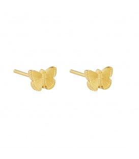 Goudkleurige oorstekers in de vorm van een vlinder