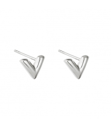 Zilverkleurige oorstekers in de vorm van een V