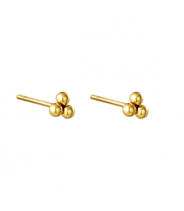 Goudkleurige oorknopjes met drie bolletjes