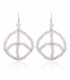 Cremekleurige oorbellen met peace teken van kraaltjes