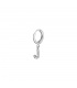 Zilverkleurige oorbel met zirkonia steentjes en initiaal J