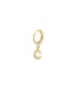 Goudkleurige oorbel met zirkonia steentjes en initiaal C