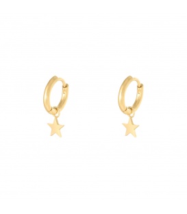 Kleine goudkleurige oorringetjes met een sterren bedel