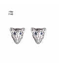 Zilverkleurige oorknopjes met panter kop