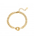 Goudkleurige chain armband met verbonden ringetjes