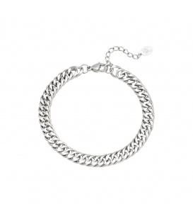 Zilverkleurige chain armband