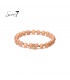 Elastische armband met ronde bruine kralen en kleine kraaltjes 