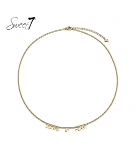 Goudkleurige ketting met de zin SISTERS BY HEART