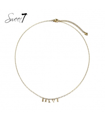 Goudkleurige ketting met het woord BRAVE