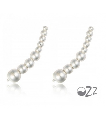 Zilveren (925) oorbellen (earline) in parelstreng vorm