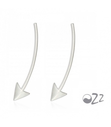 Zilveren (925) oorbellen (earline) in pijlvorm
