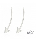 Zilveren (925) oorbellen (earline) in pijlvorm