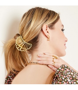 Haarklem goudkleurig schelpvorm 