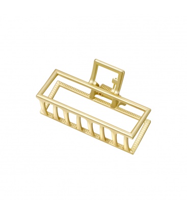 Goudkleurige rechthoekige metalen haarclip 