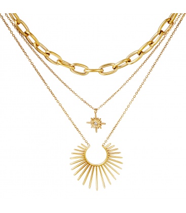 Goudkleurige tweelaagse ketting met een hanger