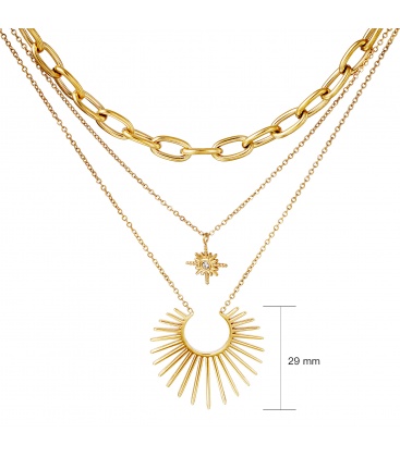 Goudkleurige tweelaagse ketting met een hanger