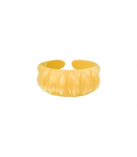 Gele candy ring met verticale ribbels