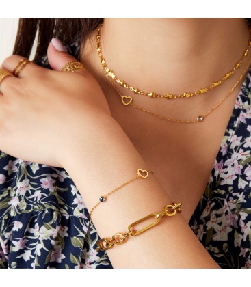 Goudkleurige armband met transparante geboortesteen juni