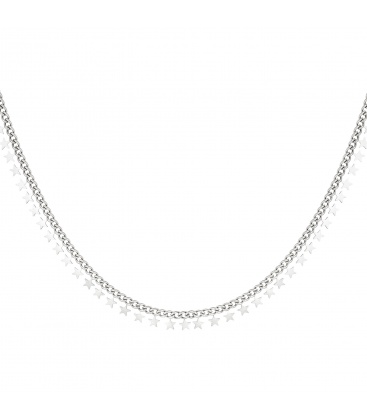 Zilverkleurige halsketting met sterretjes