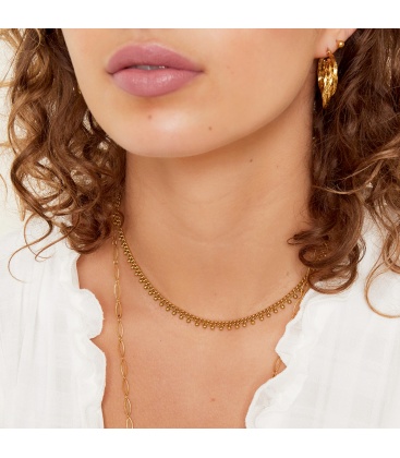 Goudkleurige halsketting met stippen