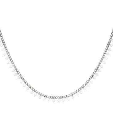 Zilverkleurige halsketting met fonkelende sterren